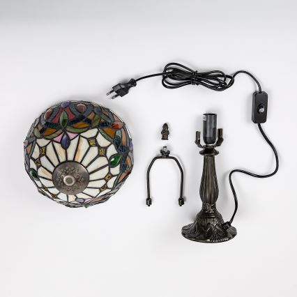 Brilagi - Tiffany-vitrajl bordlampe LUISA 1xE14/40W/230V