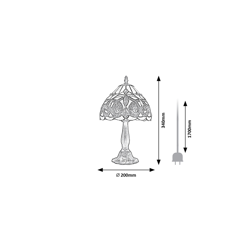 Brilagi - Tiffany-vitrajl bordlampe LUISA 1xE14/40W/230V
