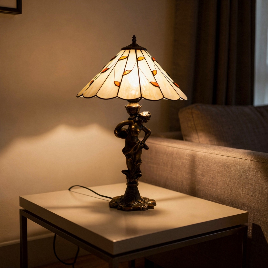 Brilagi - Tiffany-vitrajlampe FOLIA 1xE27/60W/230V
