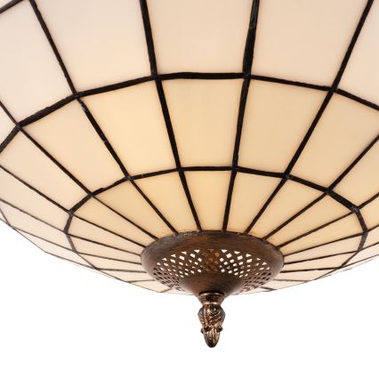 Brilagi - Tiffany-vitrajlysekrone med kæde SIENNA 3xE27/60W/230V Ø 50 cm