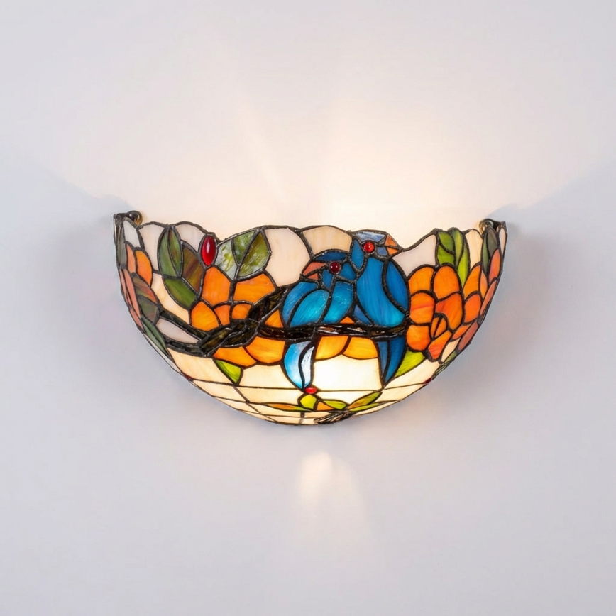 Brilagi - Tiffany væglampe i farvet glas JUNGLE 1xE14/40W/230V