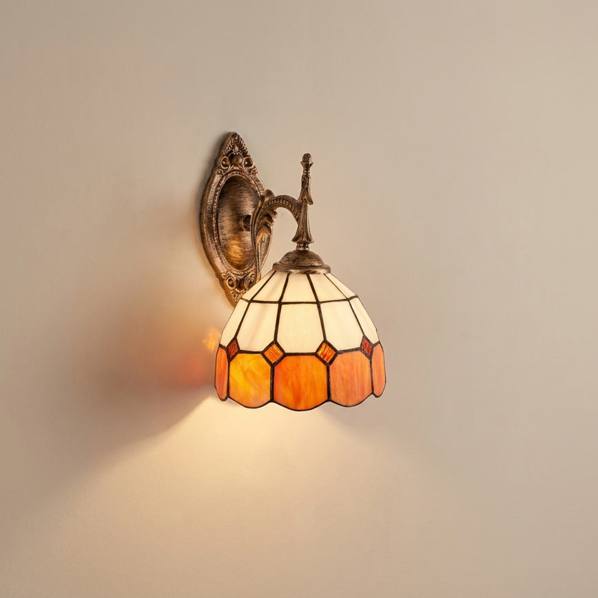 Brilagi - Tiffany-væglampe i farvet glas SIENNA 1xE14/40W/230V