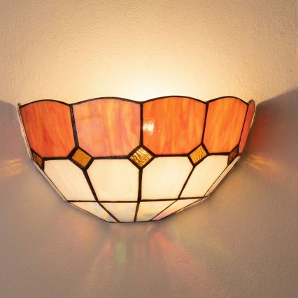 Brilagi - Tiffany-væglampe i farvet glas SIENNA 1xE14/40W/230V