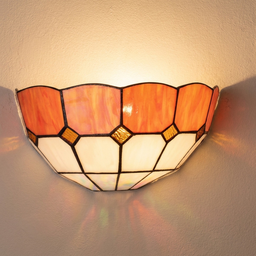 Brilagi - Tiffany-væglampe i farvet glas SIENNA 1xE14/40W/230V