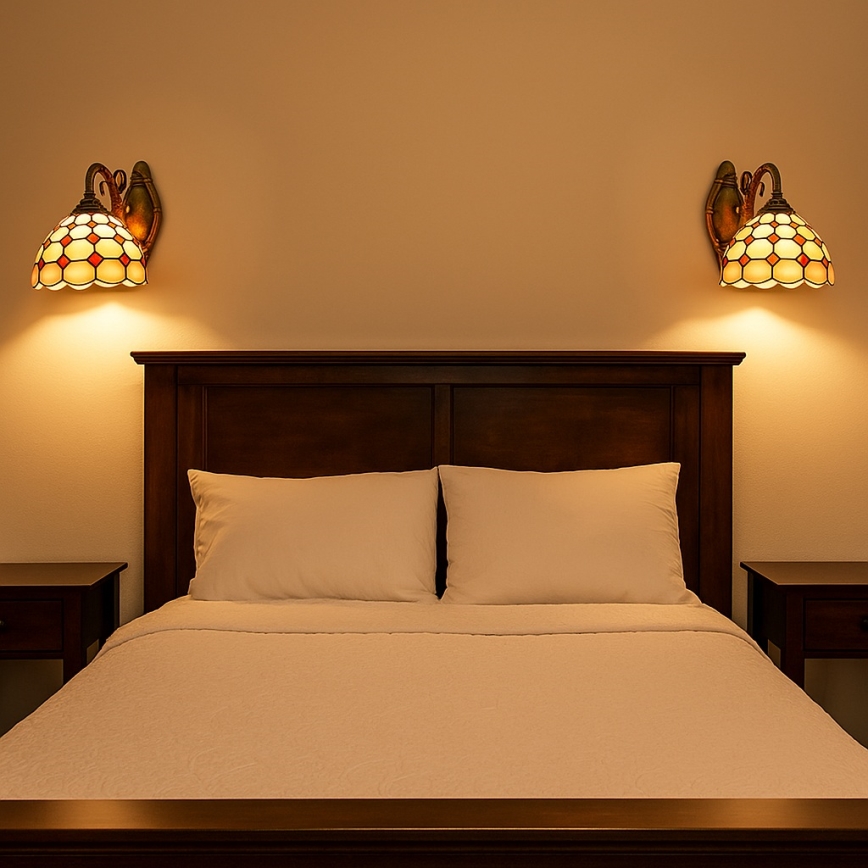 Brilagi - Tiffany-væglampe i glas DORAN 1xE27/40W/230V