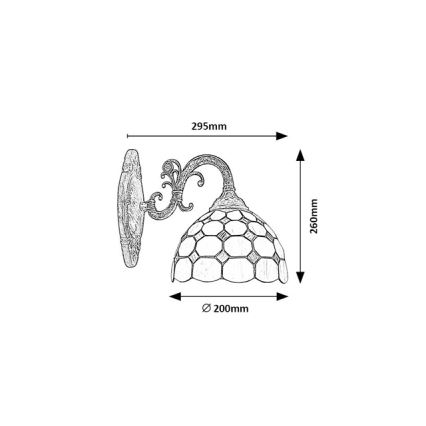Brilagi - Tiffany-væglampe i glas DORAN 1xE27/40W/230V