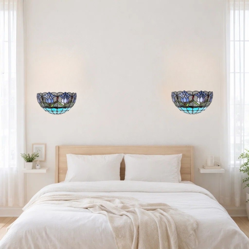 Brilagi - Tiffany-væglampe i glasmosaik LORAS 1xE14/40W/230V
