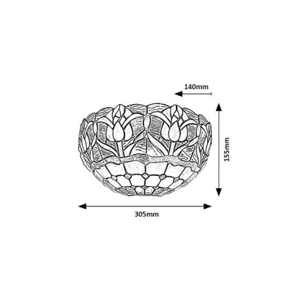 Brilagi - Tiffany-væglampe i glasmosaik LORAS 1xE14/40W/230V