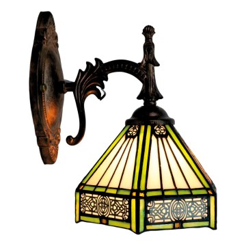 BRILAGI - Tiffany-væglampe med glasmaleri EMERALD 1xE14/40W/230V