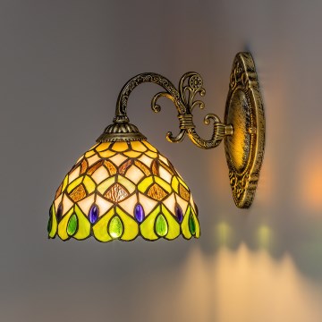 Brilagi - Tiffany-væglampe med glasmosaik MARGARET 1xE27/40W/230V