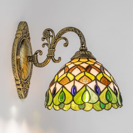 Brilagi - Tiffany-væglampe med glasmosaik MARGARET 1xE27/40W/230V