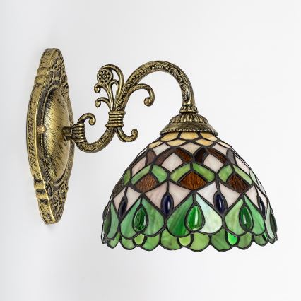 Brilagi - Tiffany-væglampe med glasmosaik MARGARET 1xE27/40W/230V
