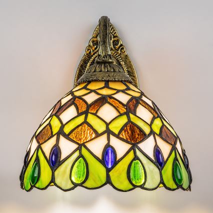 Brilagi - Tiffany-væglampe med glasmosaik MARGARET 1xE27/40W/230V