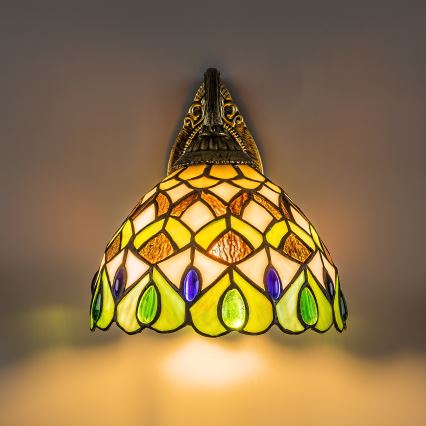 Brilagi - Tiffany-væglampe med glasmosaik MARGARET 1xE27/40W/230V