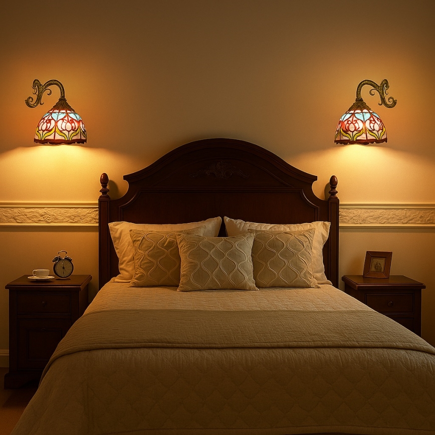 Brilagi - Tiffany-væglampe med mosaikglas LORAS 1xE27/40W/230V