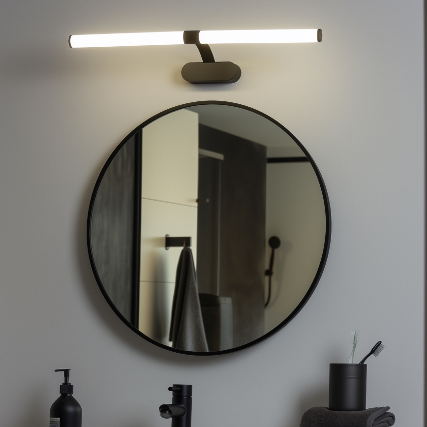 Brilagi - LED-belysning til badeværelsesspejl 2-i-1 TUBEO LED/8W/230V 60 cm IP44 sort