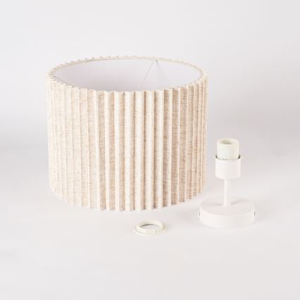 Brilagi - Tætmonteret loftlampe NORDIC WAVE 1xE27/15W/230V Ø 32 cm hør/hvid