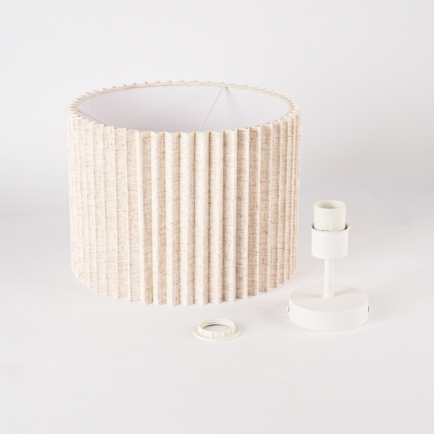 Brilagi - Tætmonteret loftlampe NORDIC WAVE 1xE27/15W/230V Ø 32 cm hør/hvid