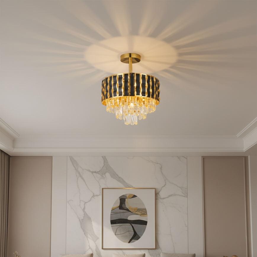 Brilagi - Tætmonteret lysekrone CRISTAL 5xE14/40W/230V Ø 38 cm