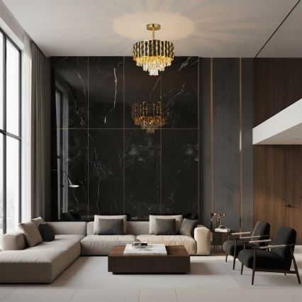 Brilagi - Tætmonteret lysekrone CRISTAL 5xE14/40W/230V Ø 38 cm