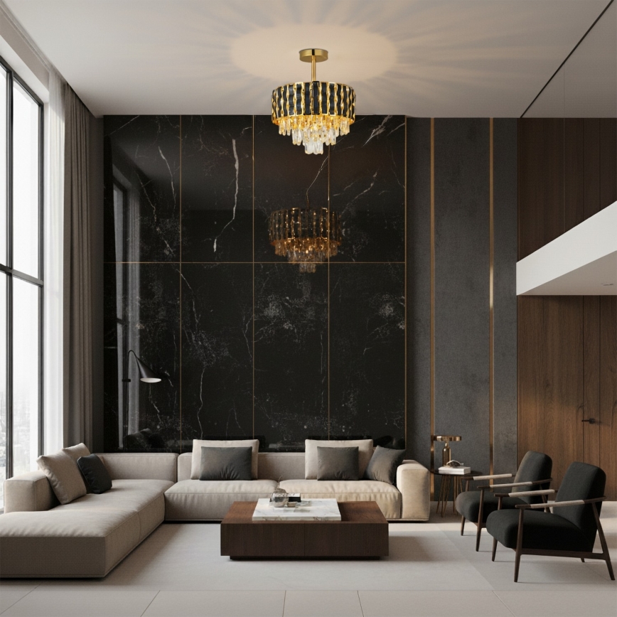 Brilagi - Tætmonteret lysekrone CRISTAL 5xE14/40W/230V Ø 38 cm