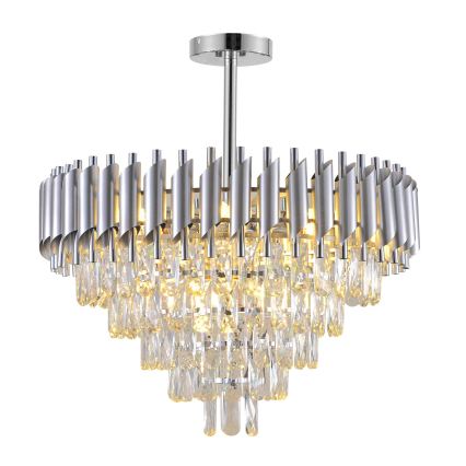 BRILAGI - Tætmonteret lysekrone ECLIPSE 9xE14/10W/230V Ø 58 cm sølv