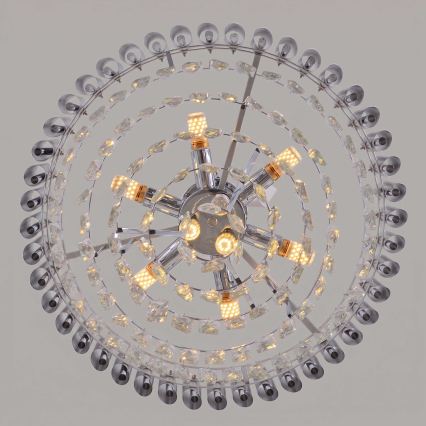 BRILAGI - Tætmonteret lysekrone ECLIPSE 9xE14/10W/230V Ø 58 cm sølv