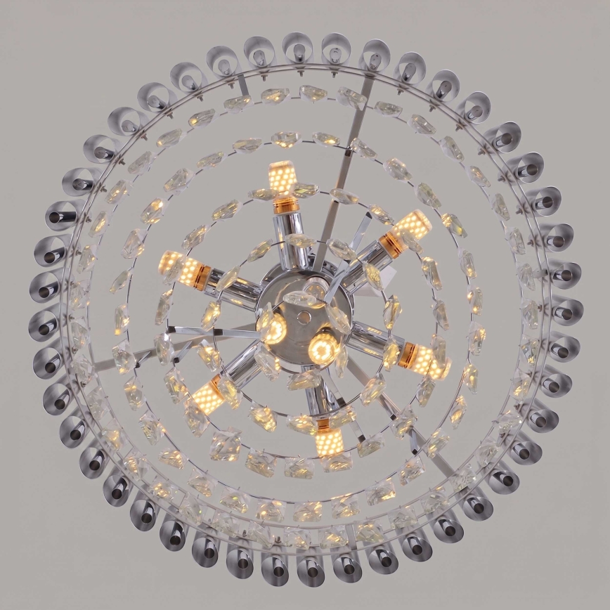 BRILAGI - Tætmonteret lysekrone ECLIPSE 9xE14/10W/230V Ø 58 cm sølv