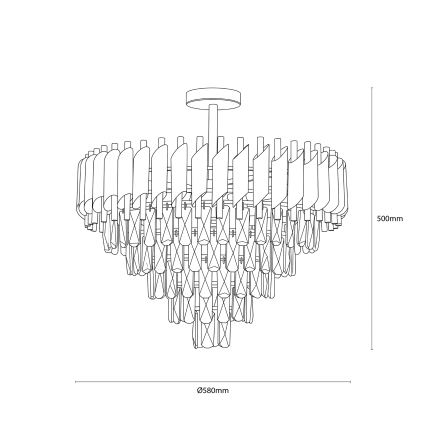 BRILAGI - Tætmonteret lysekrone ECLIPSE 9xE14/10W/230V Ø 58 cm sølv