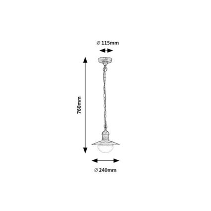 Brilagi - Udendørs hængelampe MOLDE 1xE27/60W IP44 bronze/patina