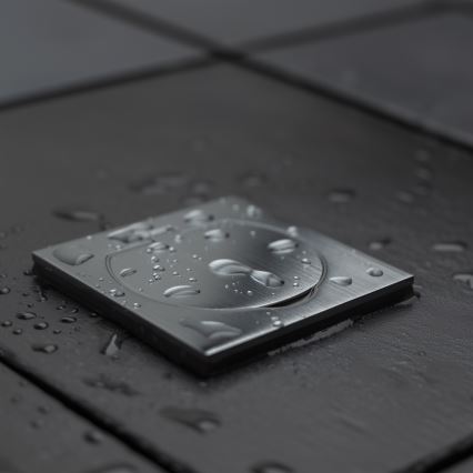 Brilagi - Udendørs indbygget gulv socket IP55 mat krom firkantet