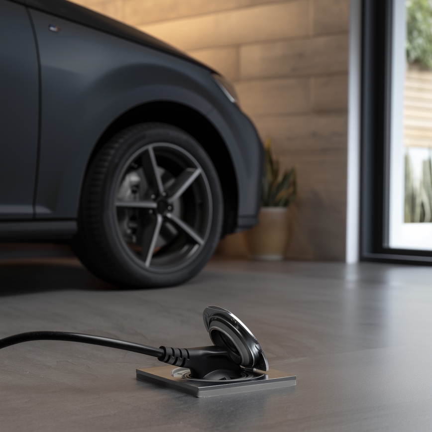 Brilagi - Udendørs indbygget gulv socket IP55 mat krom firkantet