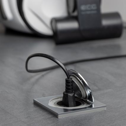 Brilagi - Udendørs indbygget gulv socket IP55 mat krom firkantet