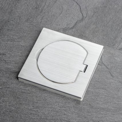 Brilagi - Udendørs indbygget gulv socket IP55 mat krom firkantet
