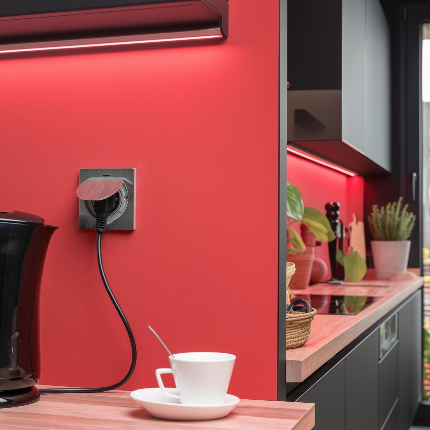 Brilagi - Udendørs indbygget gulv socket IP55 mat krom firkantet