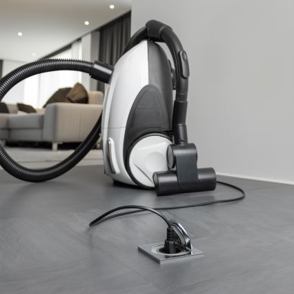 Brilagi - Udendørs indbygget gulv socket IP55 mat krom firkantet