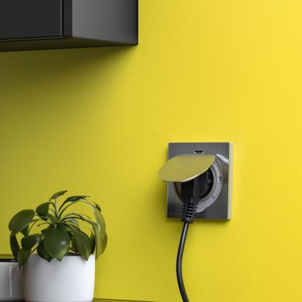 Brilagi - Udendørs indbygget gulv socket IP55 mat krom firkantet