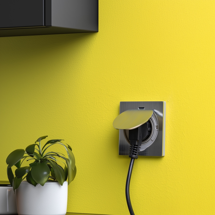 Brilagi - Udendørs indbygget gulv socket IP55 mat krom firkantet