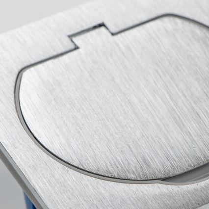 Brilagi - Udendørs indbygget gulv socket IP55 mat krom firkantet