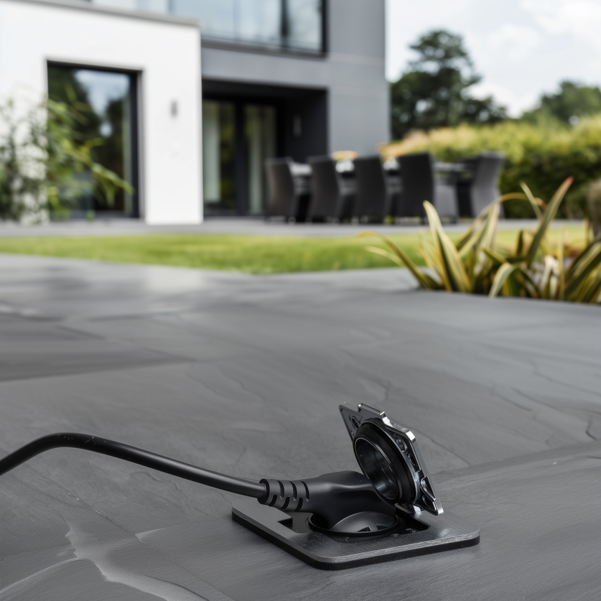 Brilagi - Udendørs indbygget gulv socket IP55 mat krom rektangulær