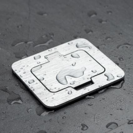 Brilagi - Udendørs indbygget gulv socket IP55 mat krom rektangulær