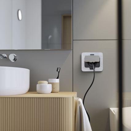 Brilagi - Udendørs indbygget gulv socket IP55 mat krom rektangulær