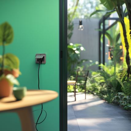 Brilagi - Udendørs indbygget gulv socket IP55 mat krom rektangulær
