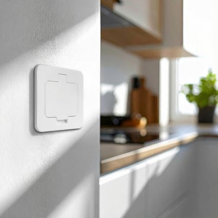 Brilagi - Udendørs indbygget gulvstikkontakt IP55, hvid, rektangulær