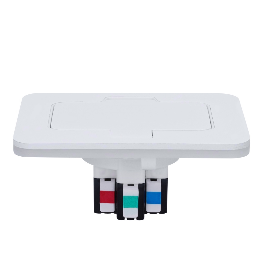 Brilagi - Udendørs indbygget gulvstikkontakt IP55, hvid, rektangulær