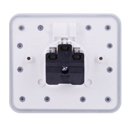 Brilagi - Udendørs indbygget gulvstikkontakt IP55, hvid, rektangulær
