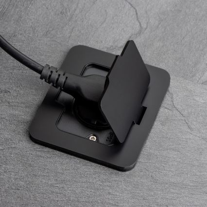 Brilagi - Udendørs indbygget gulvudtag IP55, sort, rektangulært