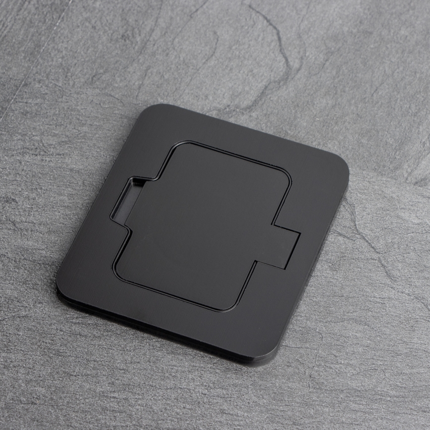 Brilagi - Udendørs indbygget gulvudtag IP55, sort, rektangulært