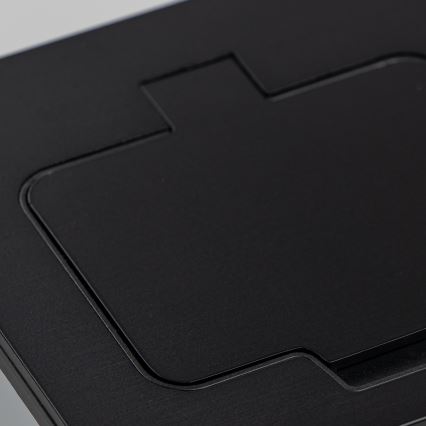 Brilagi - Udendørs indbygget gulvudtag IP55, sort, rektangulært