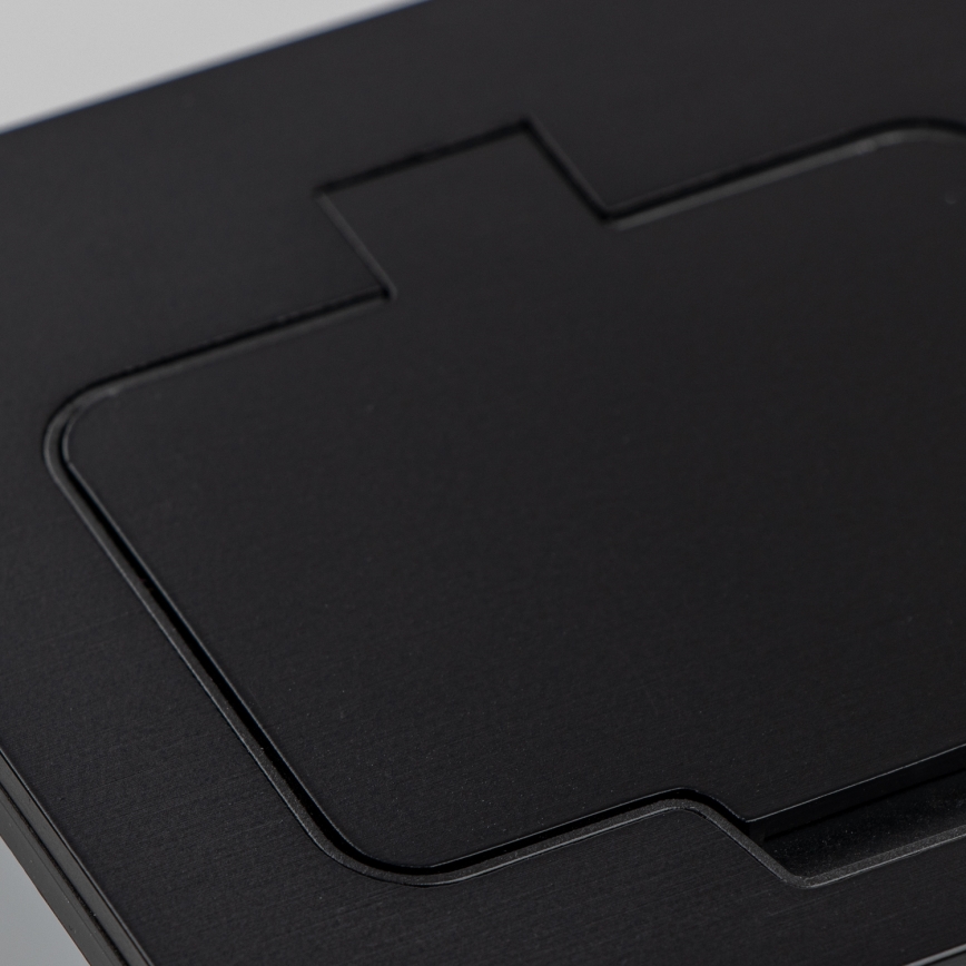 Brilagi - Udendørs indbygget gulvudtag IP55, sort, rektangulært